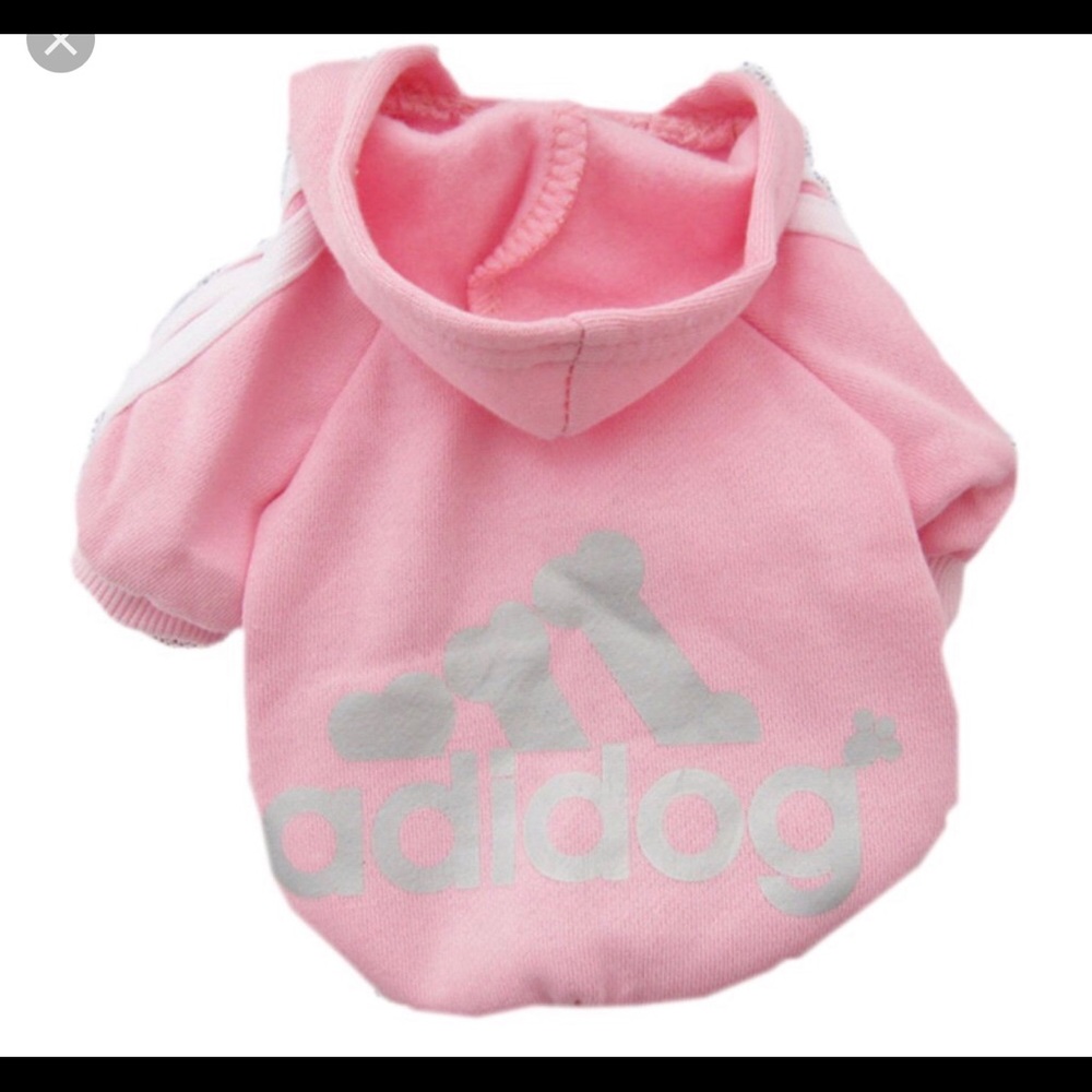 Pink Adida Dog Hoodie